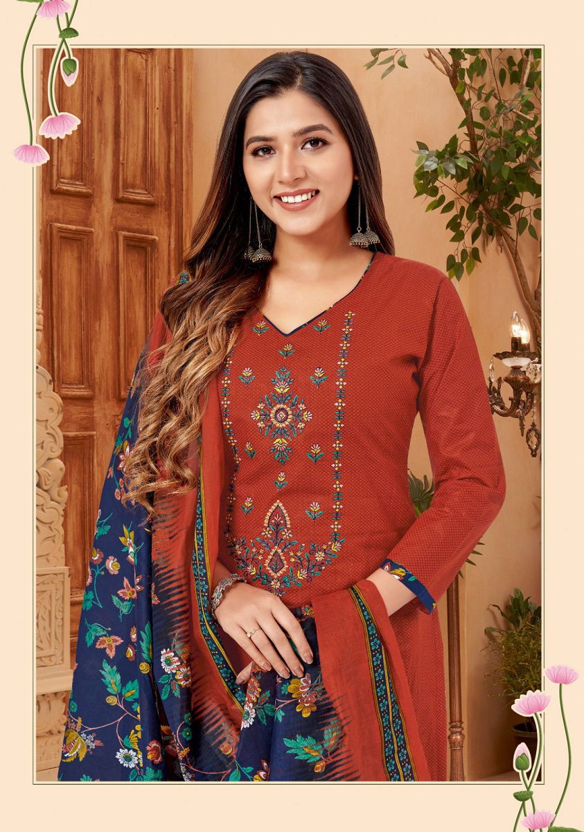 Balaji Rasberry Vol 14 Embroidery Cotton Dress Material Catalog
